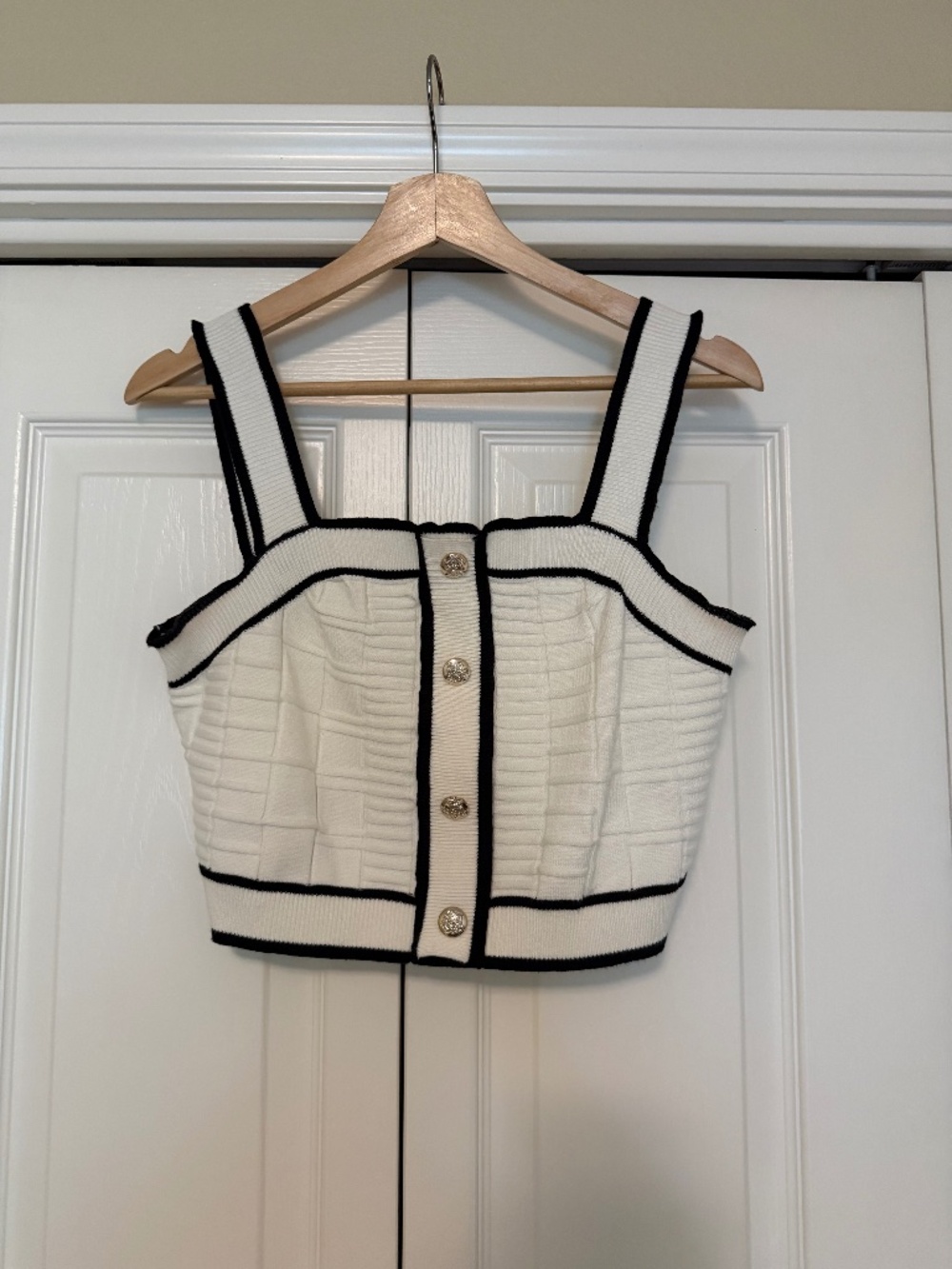 SHEIN Curve Contrast Trim Knit Crop Tank